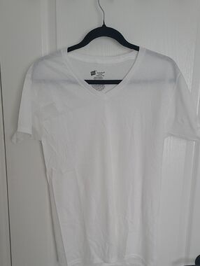 Hanes - White V-Neck T-Shirt Undershirt